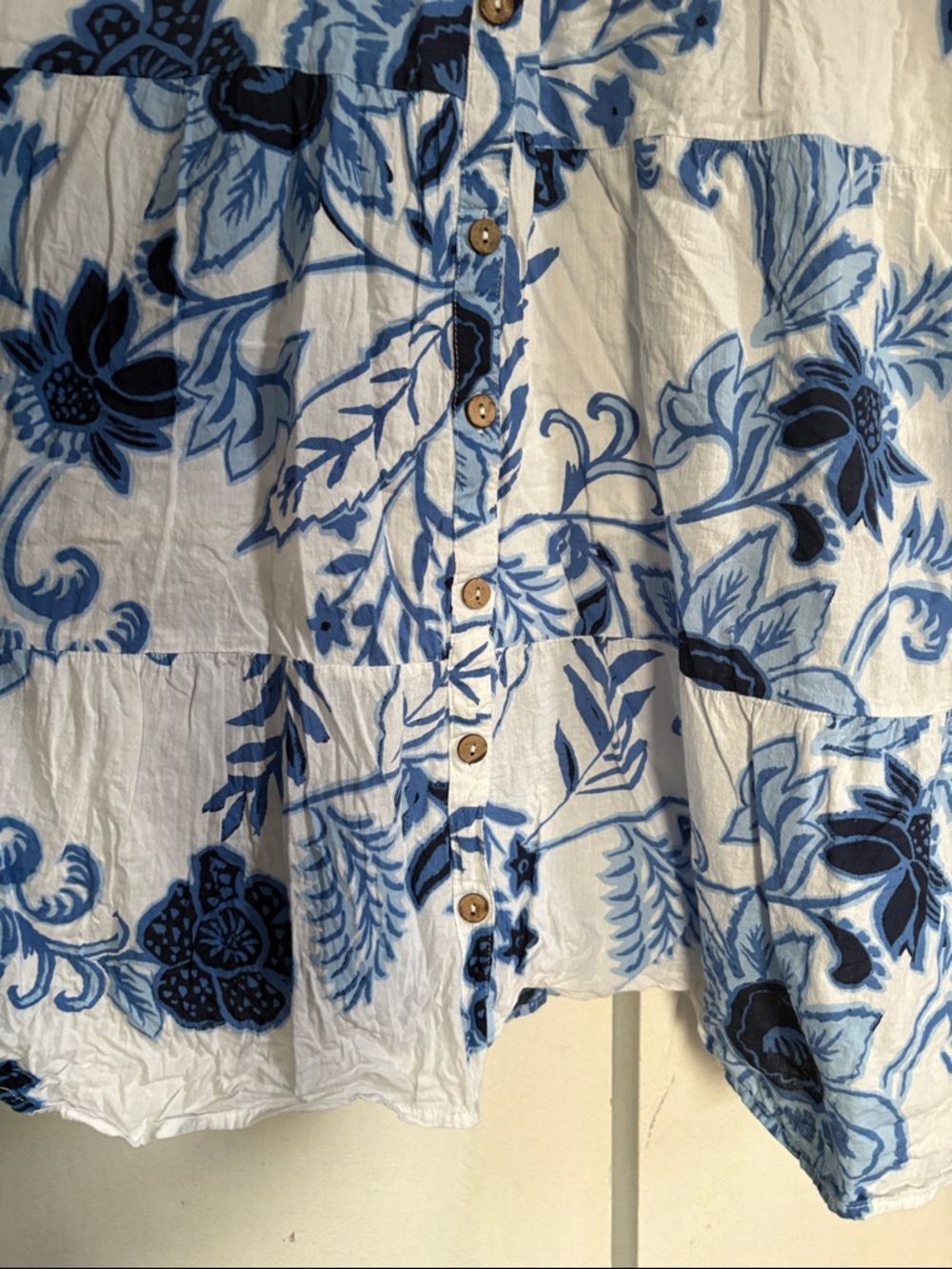 Mlle Gabrielle Blue & White Floral Tiered Midi Dress - Picture 8 of 14